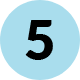 A blue circle with the number five in it.