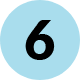 A blue circle with the number six in it.