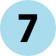 A blue circle with the number seven in it.